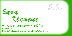 sara klement business card